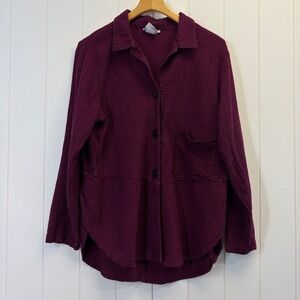 Mill Valley Clothing Company Lagenlook Button Down Shirt Women Large Scandi Chic